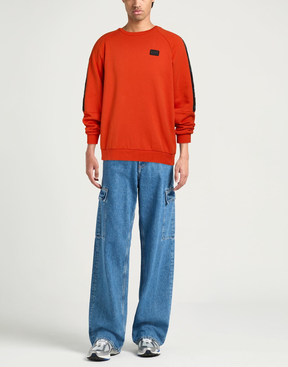Ea7 Mens Sweatshirt in Tomato red