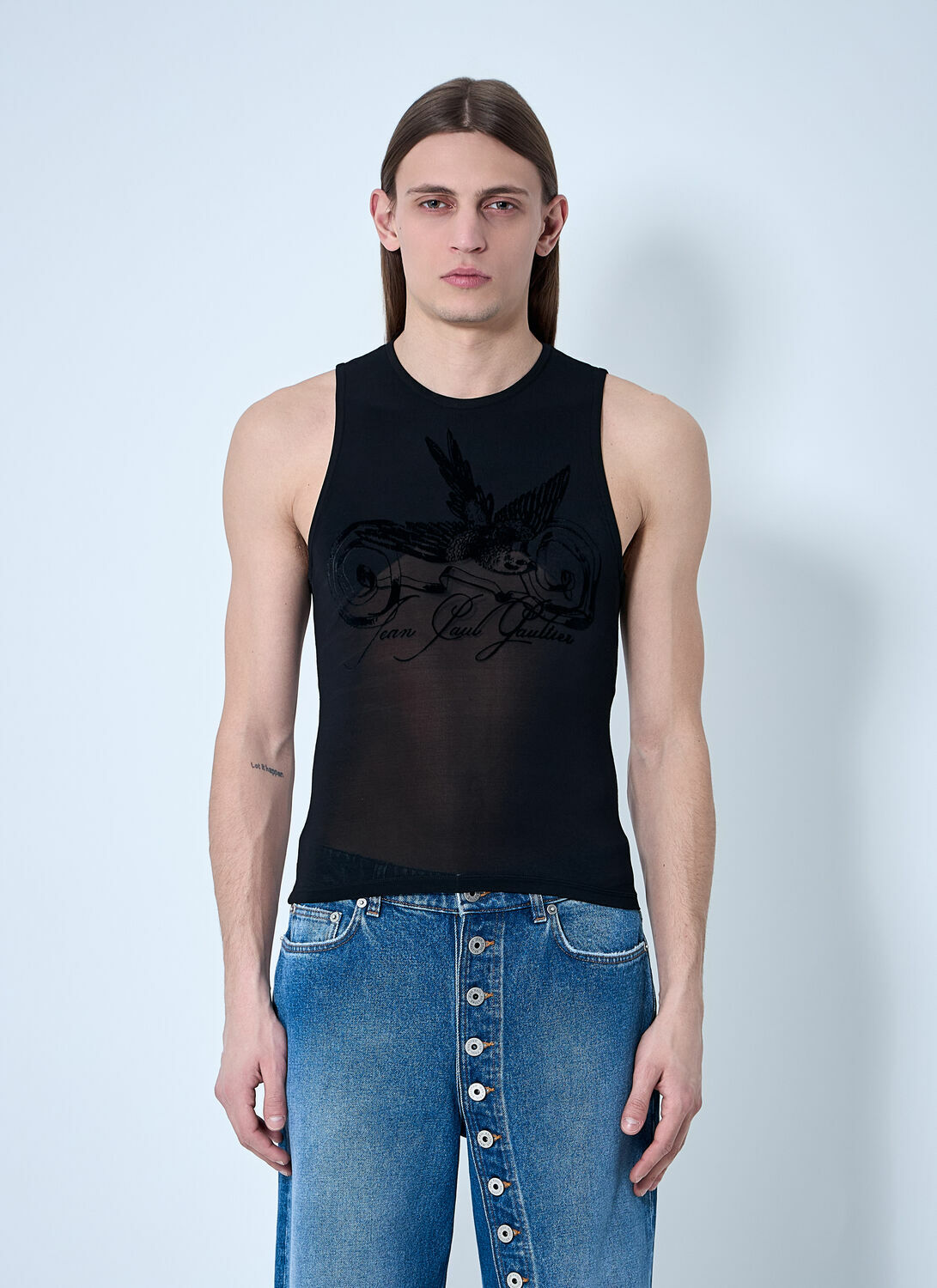 Jean Paul Gaultier Mesh Tattoo Tank Top