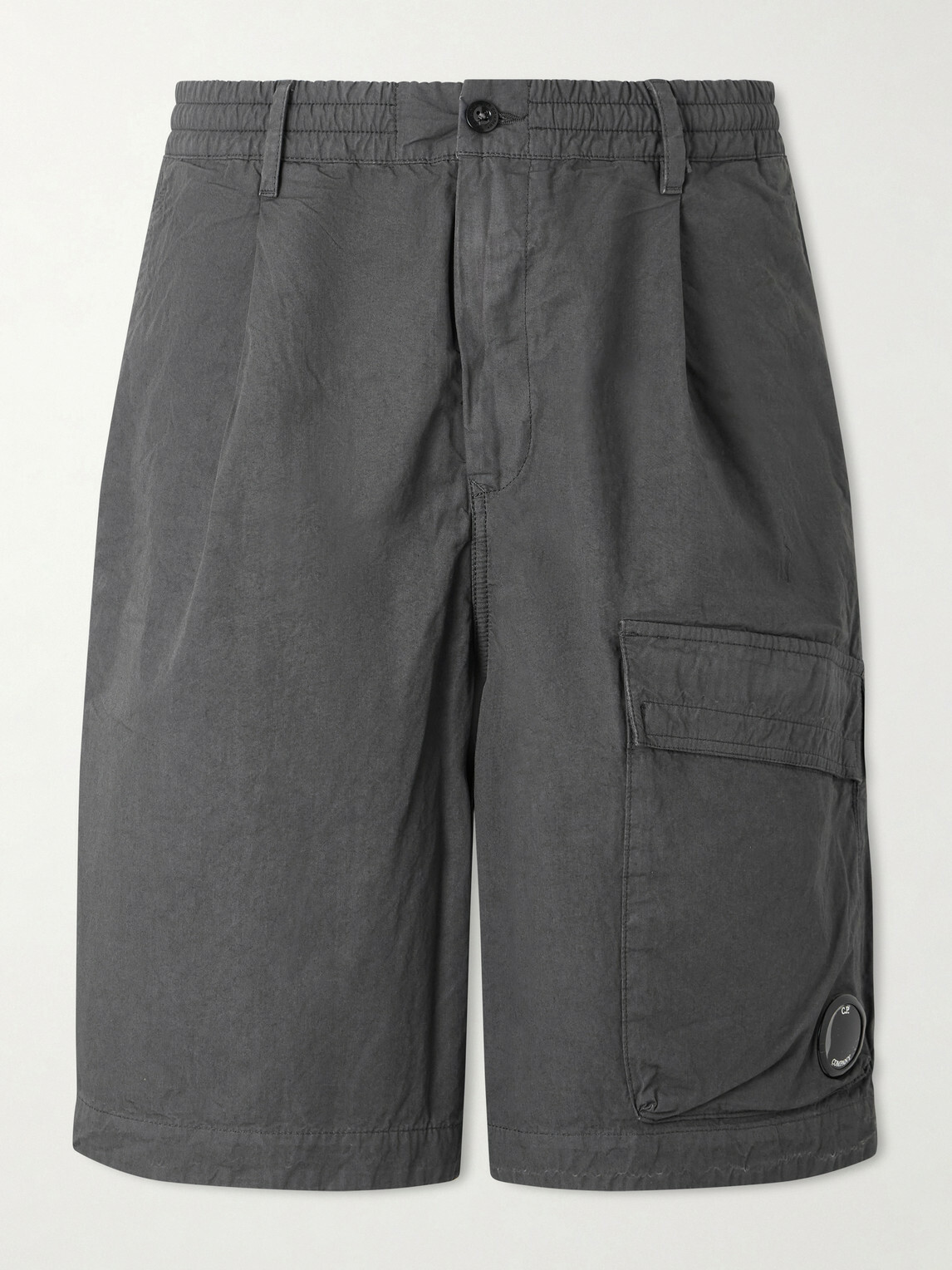 C.P. Company - Straight-Leg Logo-Appliquéd Cotton Reps Cargo Shorts - Gray