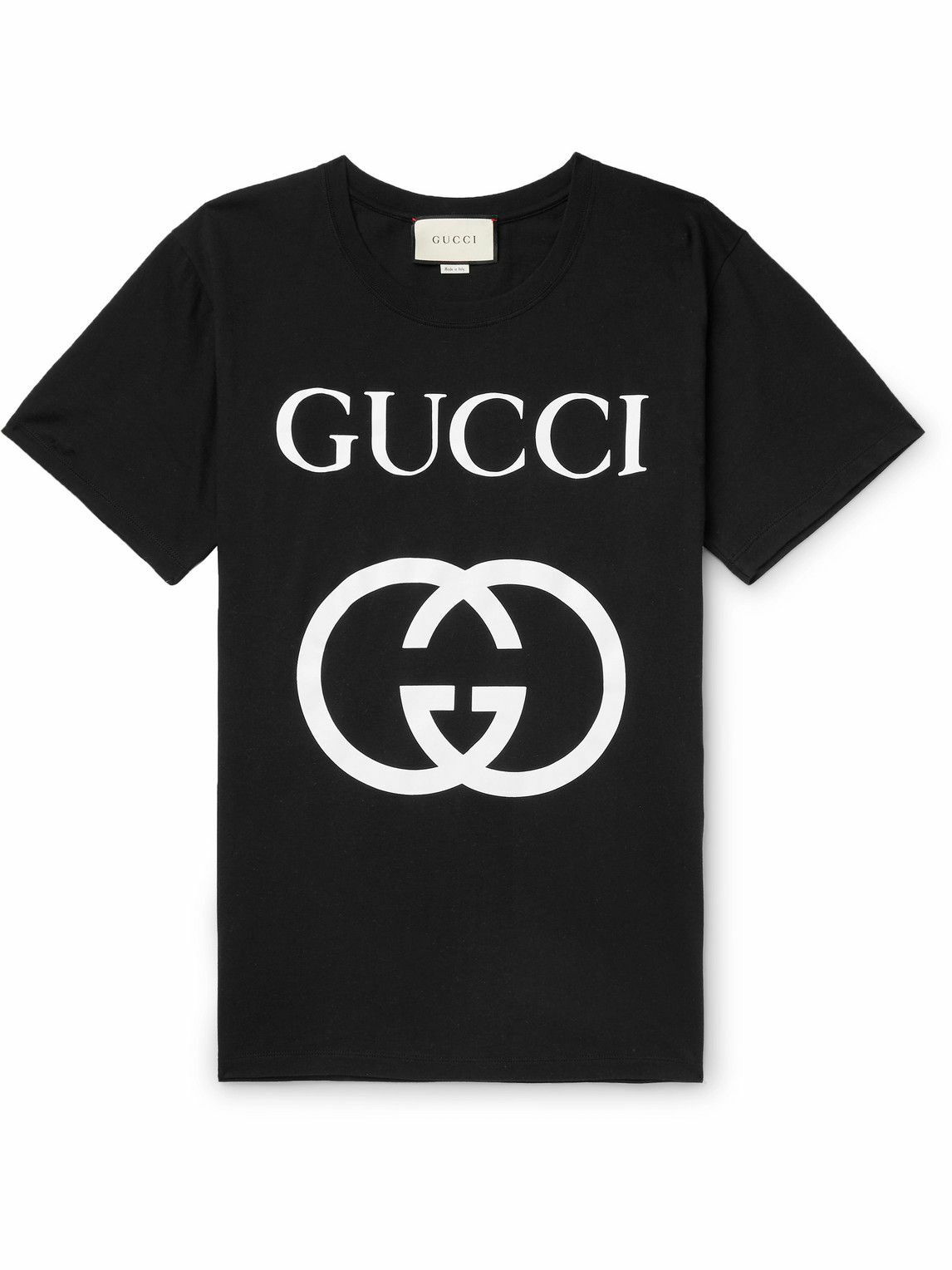GUCCI - Logo-Print Cotton-Jersey T-Shirt - Black Gucci