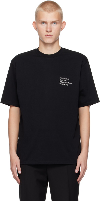 Photo: Ferragamo Black Printed T-shirt