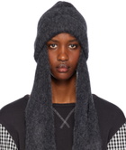 OPEN YY Gray Mohair Scarf Beanie