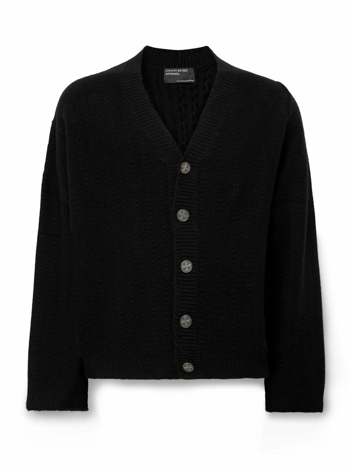 Enfants Riches Déprimés - Cable-Knit Cashmere Cardigan - Black