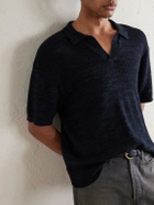 3sixteen - Knitted Cotton Polo Shirt - Black