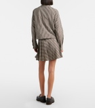 Moncler Pleated gingham cotton-blend miniskirt