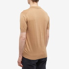 John Smedley Men's Noah Skipper Collar Polo Shirt in Light Camel