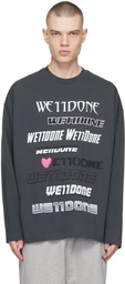 We11done Gray Printed Long Sleeve T-Shirt