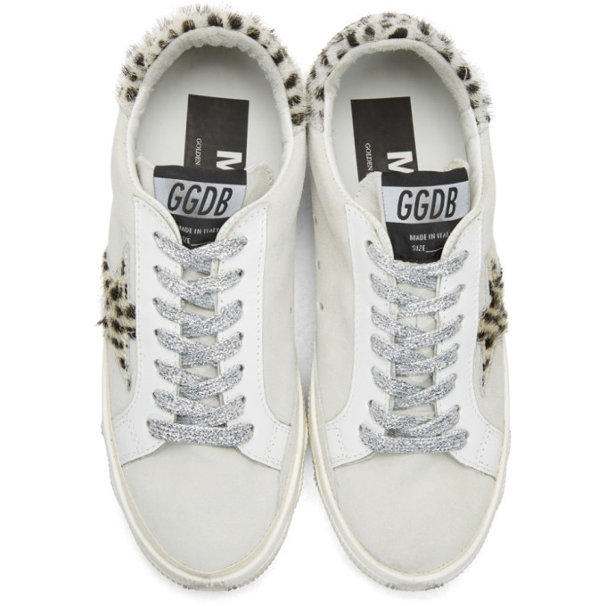 Golden Goose White Suede Leopard May Sneakers