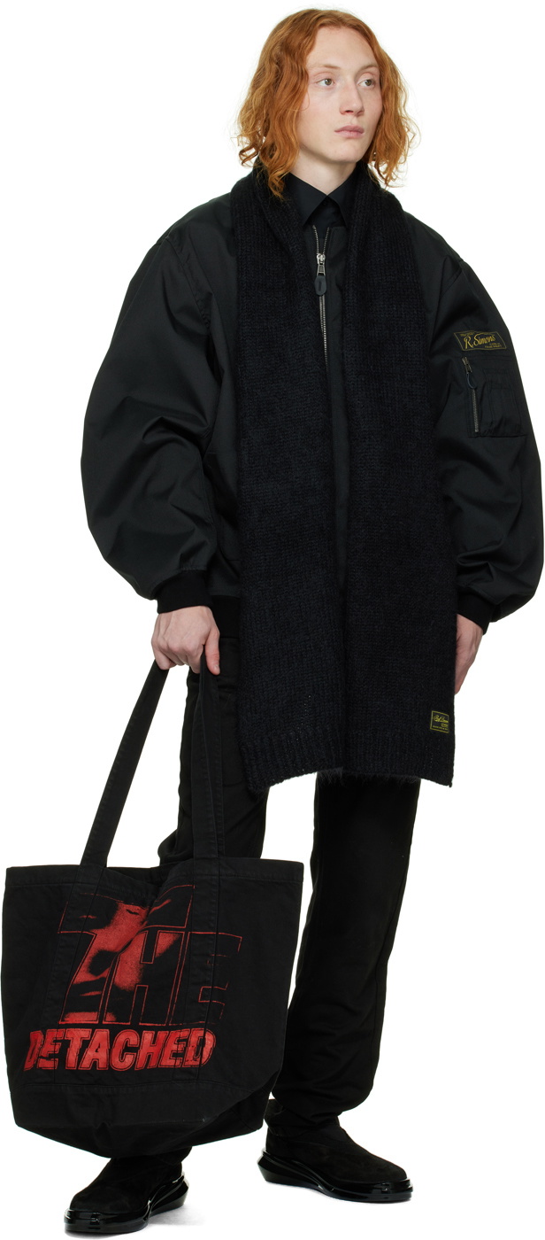 Raf Simons Black Mohair Scarf