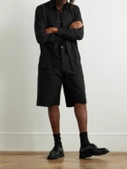 SAINT LAURENT - Wide-Leg Cotton-Canvas Shorts - Black