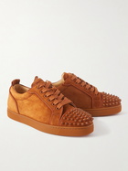 Christian Louboutin - Louis Junior Spikes Cap-Toe Suede Sneakers - Brown