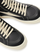Rick Owens Hollywood Vintage Panelled Leather Hi-top Sneakers Black