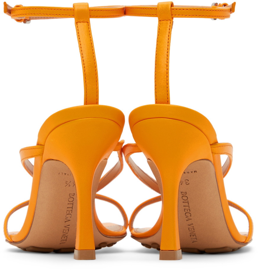 Bottega Veneta Orange Stretch Heeled Sandals
