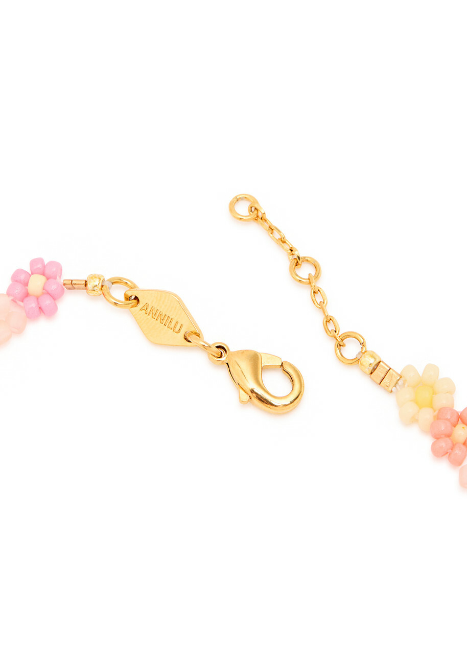Anni LU Blossom 18kt Gold-plated Beaded Bracelet - Pink - One Size