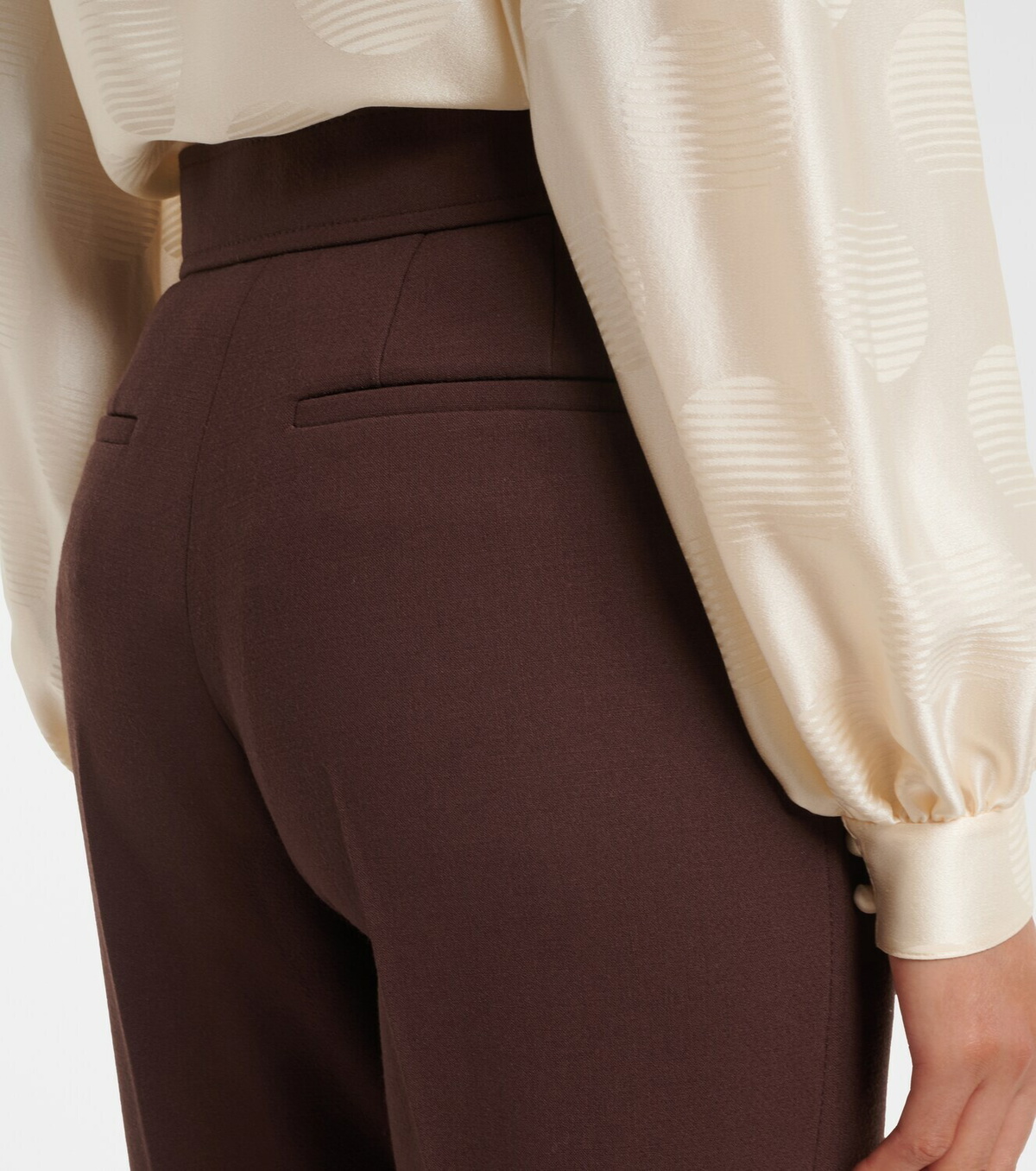 Valentino VGold wool-blend straight pants