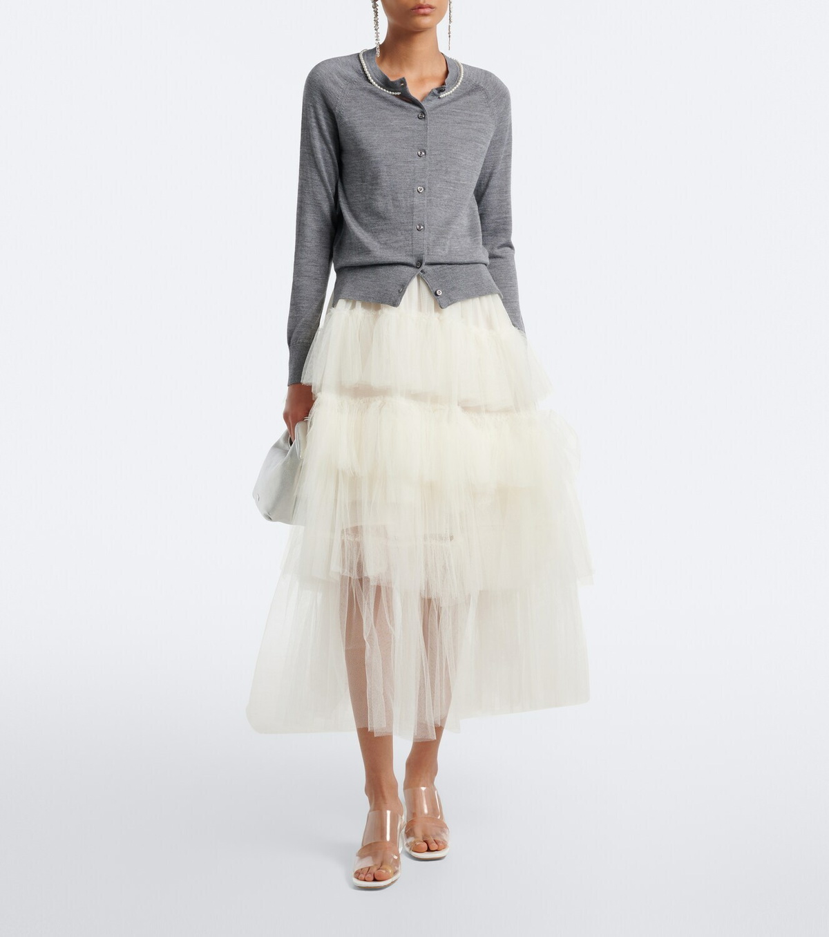 Simone Rocha Ruffled tulle midi skirt