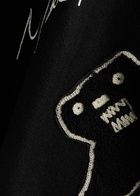 Mki Miyuki Zoku Appliquéd Wool-blend and Leather Varsity Jacket Black