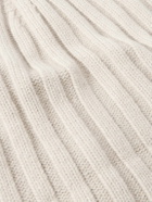 Brunello Cucinelli - Ribbed Cashmere Beanie - Neutrals
