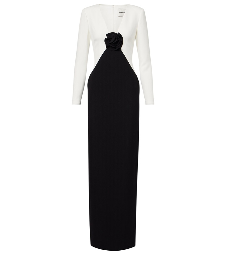 Photo: Roland Mouret Floral-appliqué crêpe gown