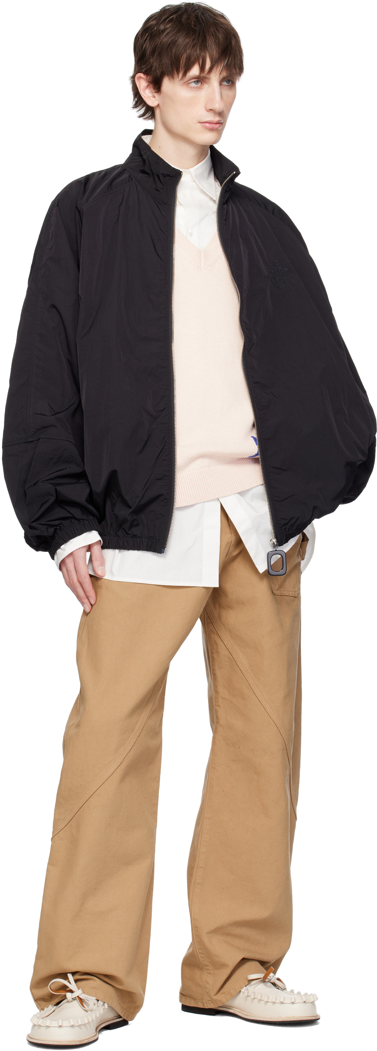 JW Anderson Black Raglan Sleeve Track Jacket JW Anderson