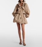 Patou Gathered faille miniskirt