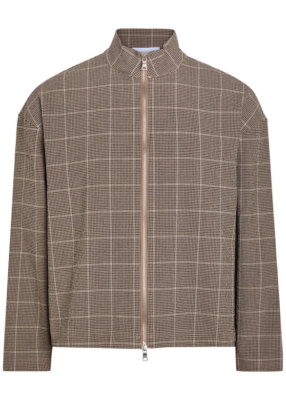Photo: Mki Miyuki Zoku Checked Textured Woven Track Jacket Brown