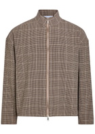 Mki Miyuki Zoku Checked Textured Woven Track Jacket Brown