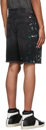 AMIRI Black Denim Painter Bermuda Shorts