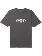 Pop Trading Company - Smoke Logo-Print Cotton-Jersey T-Shirt - Gray