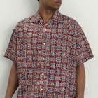 Beams Plus Men's Block Print Open collar Shirt in Red