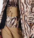 Bogner Ellya leopard-print belted ski jacket