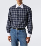 Brunello Cucinelli Checked cotton-blend flannel shirt