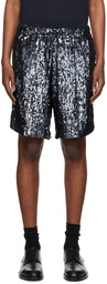 Dries Van Noten Navy Embellished Shorts