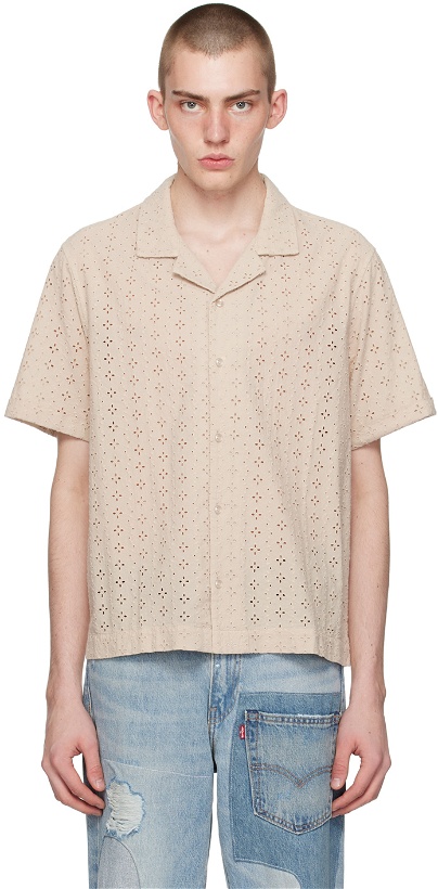Photo: GUESS USA Beige Rolled Shirt