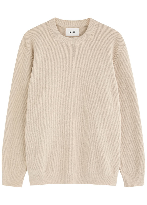 Photo: NN07 Danny Rib-knit Sweatshirt Ecru