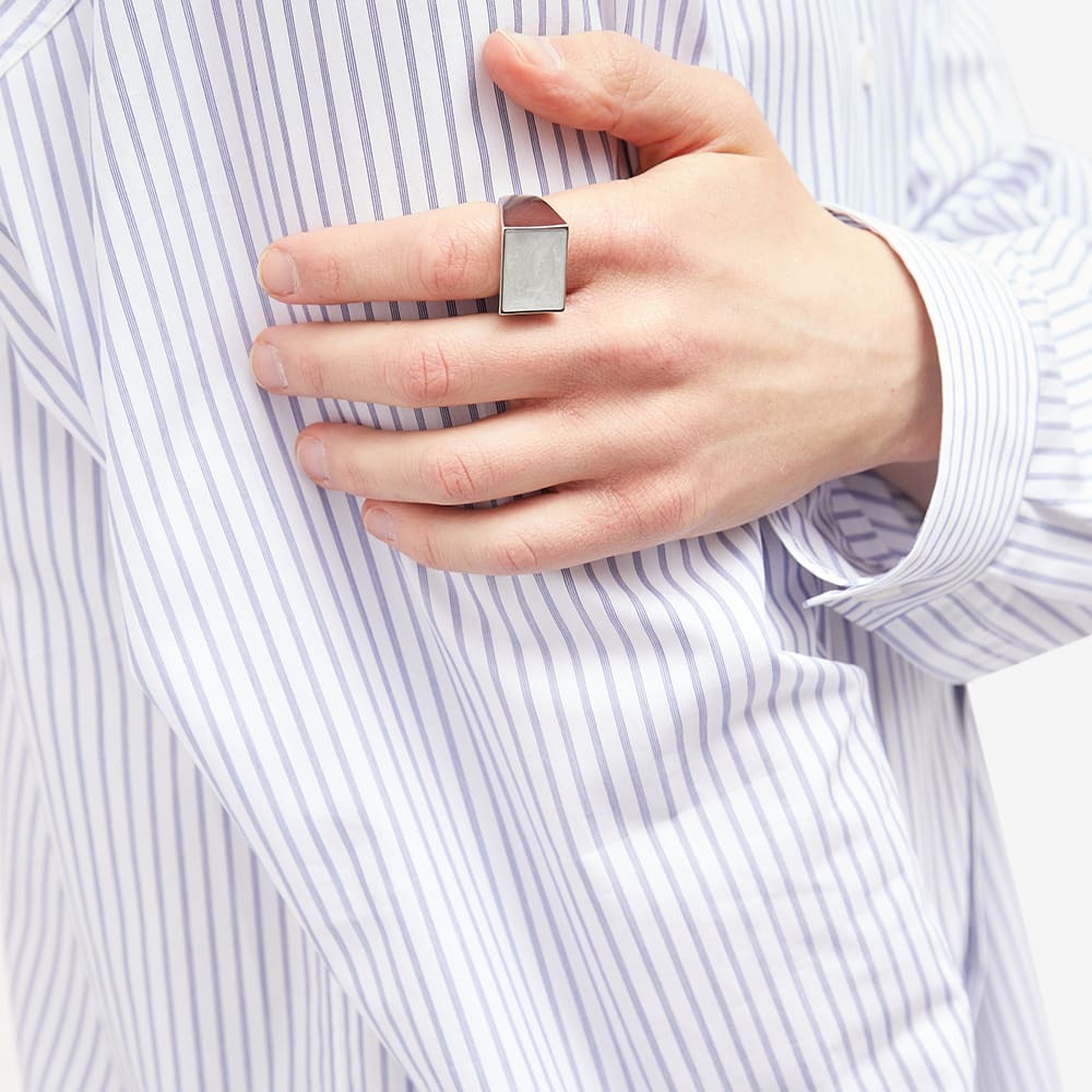 【送料&関税込】Dries Van Noten Square Ring Dries Van Noten Men's Square Front Ring in Ecru Dries Van Noten