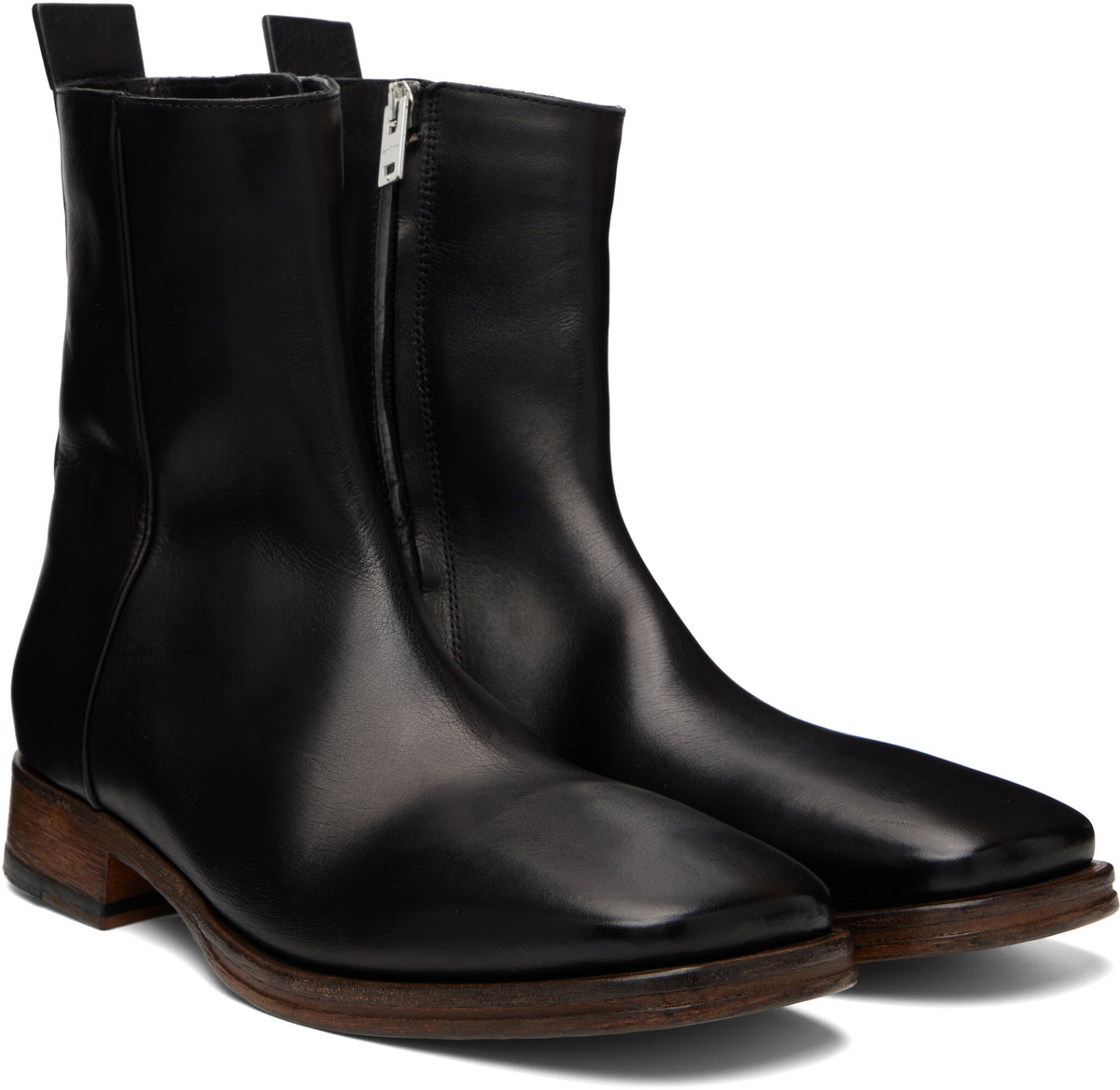 Acne Studios Black Leather Ankle Boots