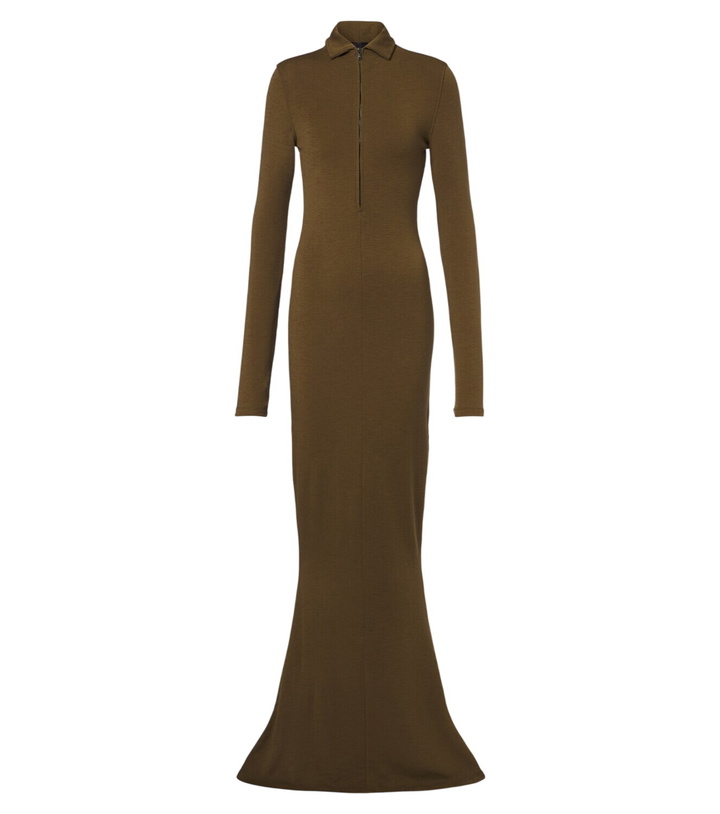 Photo: Mugler Wool-blend jersey polo dress