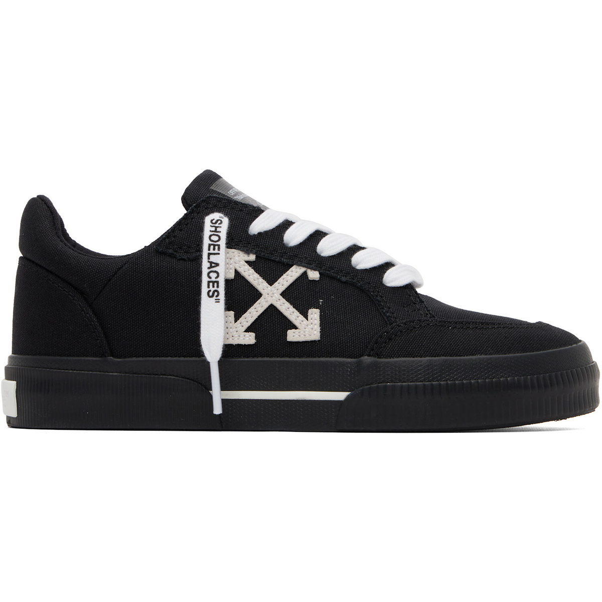 Off-White Black Vulcanized Low Canvas Sneakers