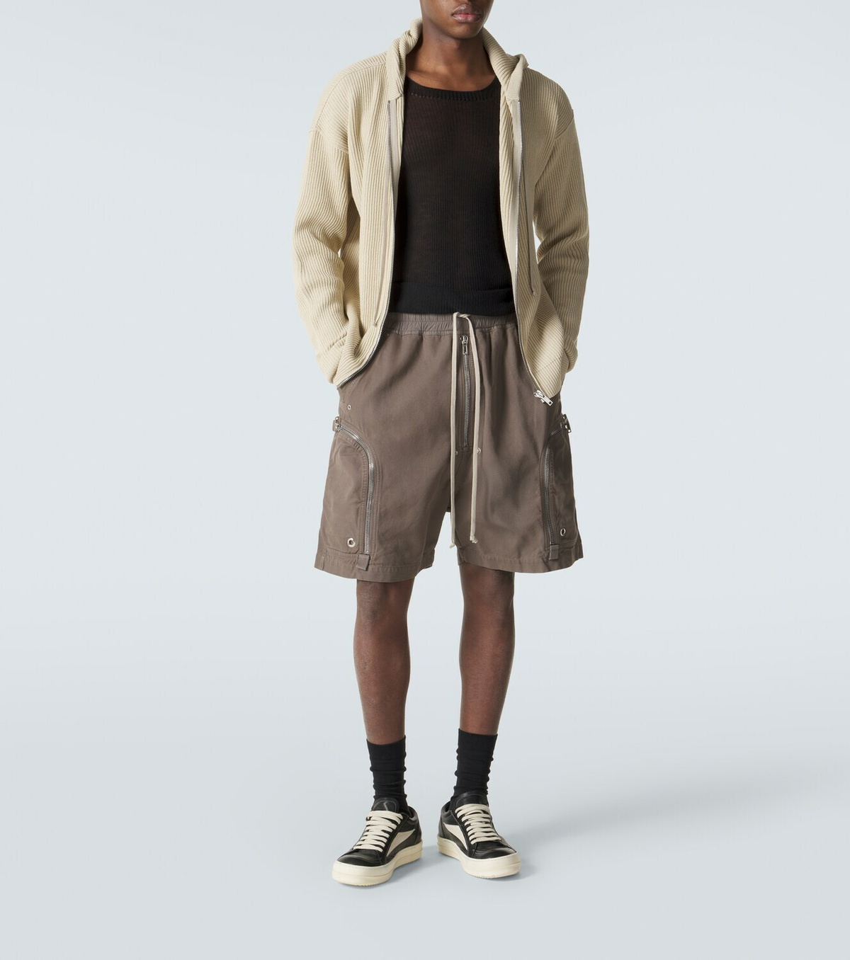 Rick Owens Ribbed-knit virgin wool hoodie