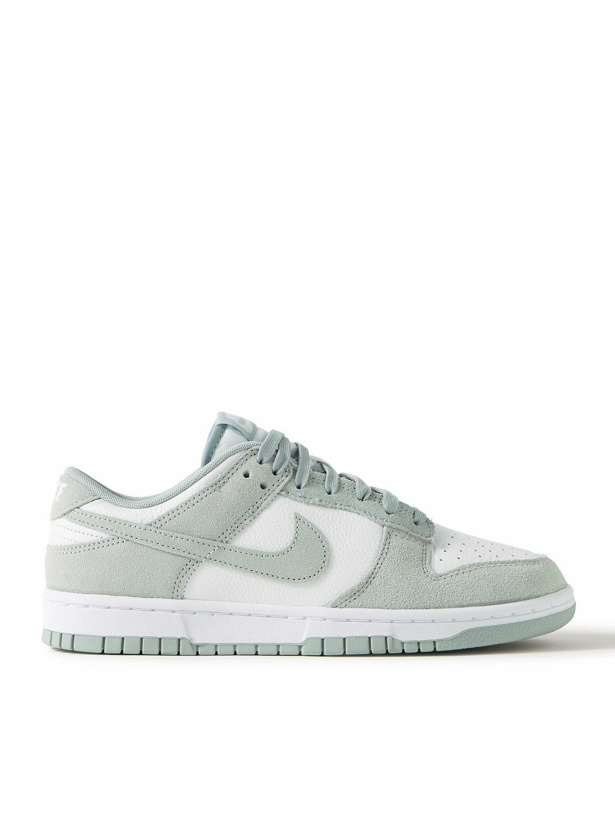 Photo: Nike - Dunk Low Retro SE Suede-Trimmed Leather Sneakers - Gray