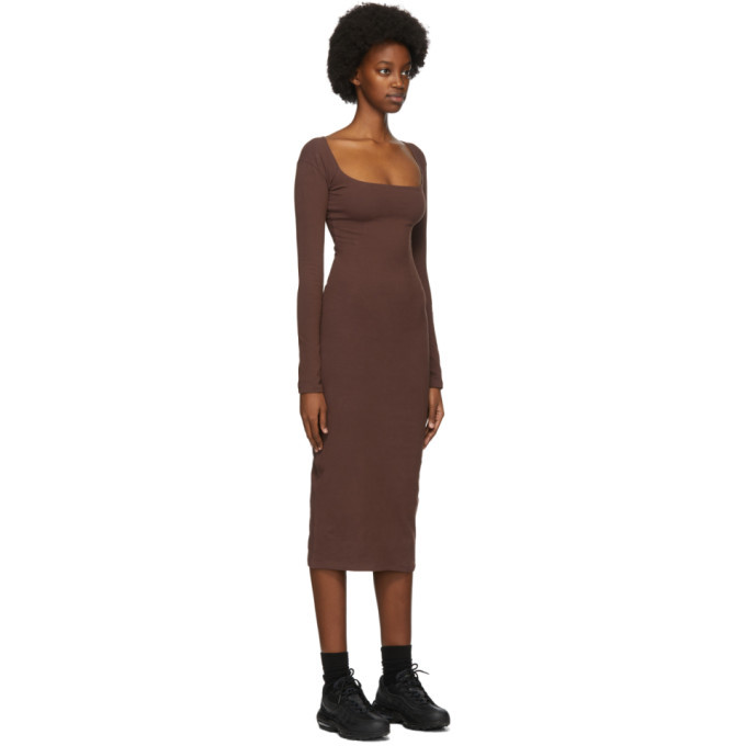 Gil Rodriguez Gil Rodriguez Brown El Tigre Long Sleeve Midi Dress Gil Rodriguez