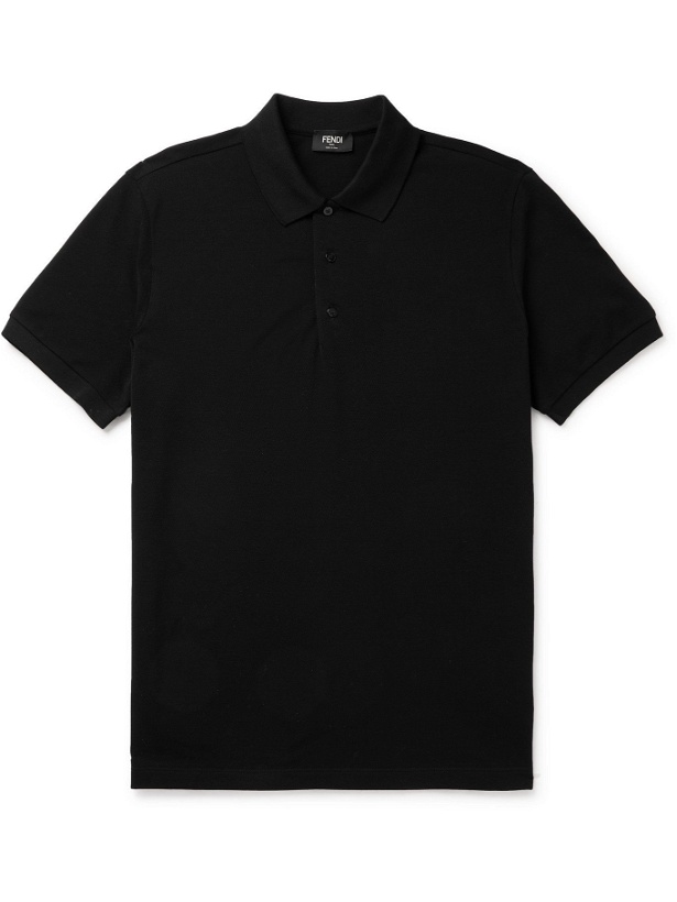 Photo: FENDI - Cotton-Piqué Polo Shirt - Black - M