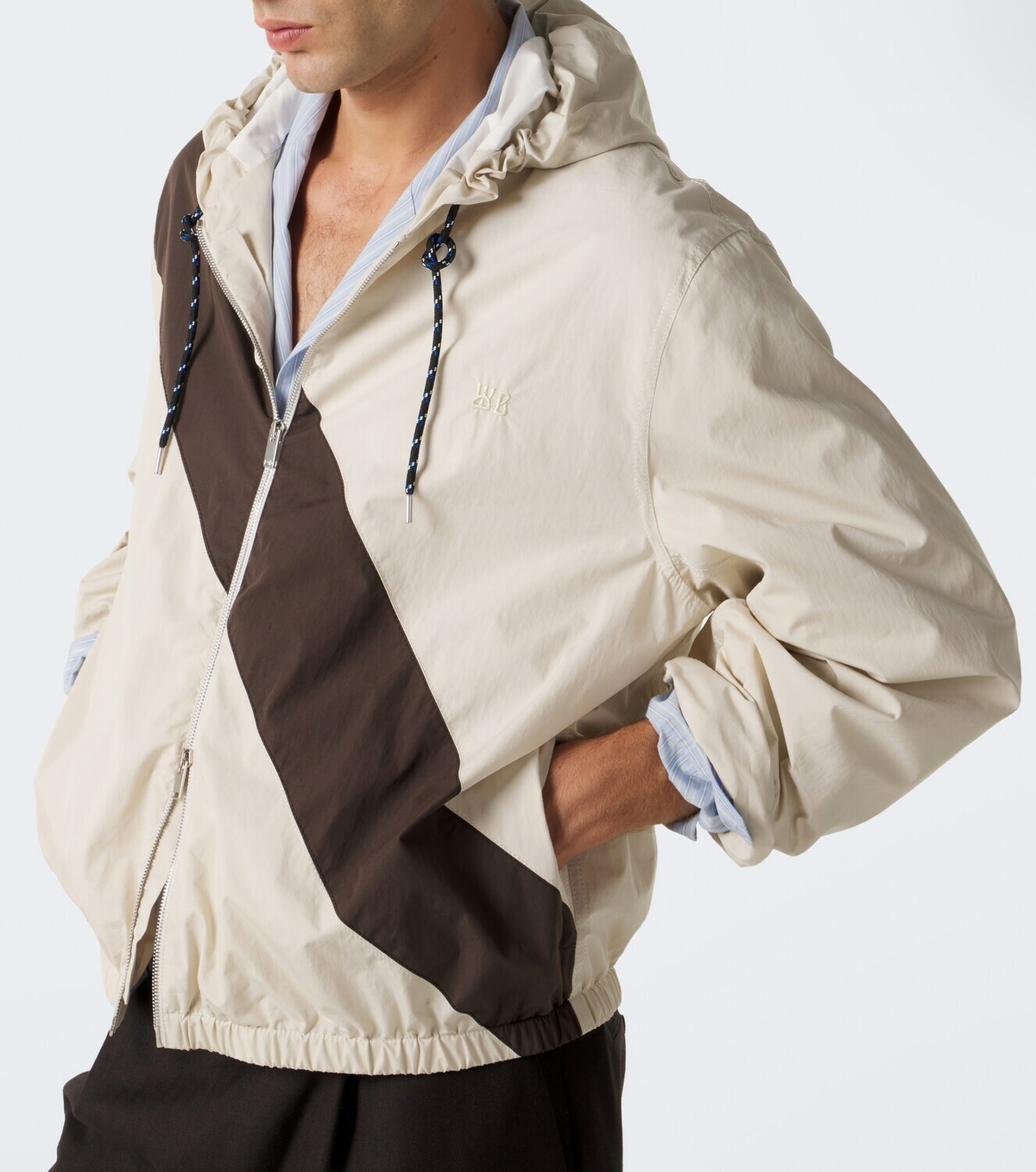 Wales Bonner Kalpa hooded cotton-blend jacket