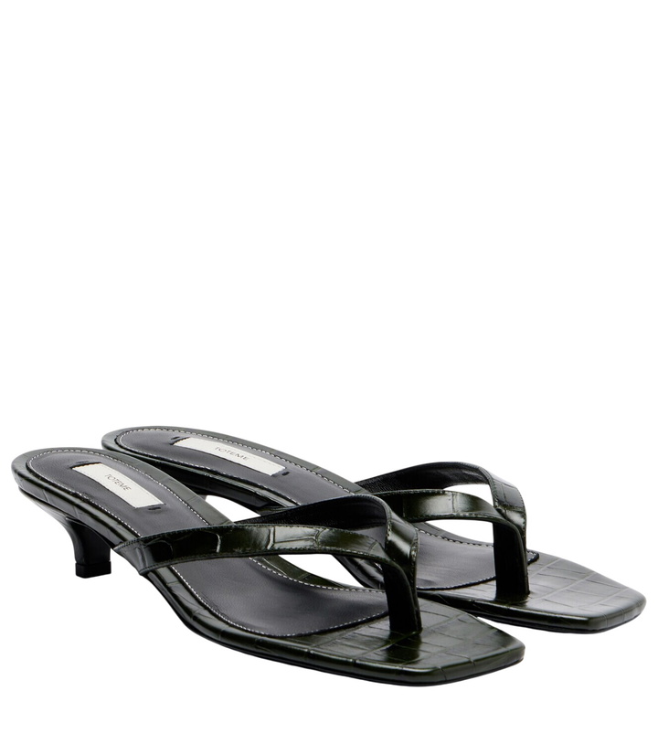 Photo: Toteme Croc-effect leather thong sandals