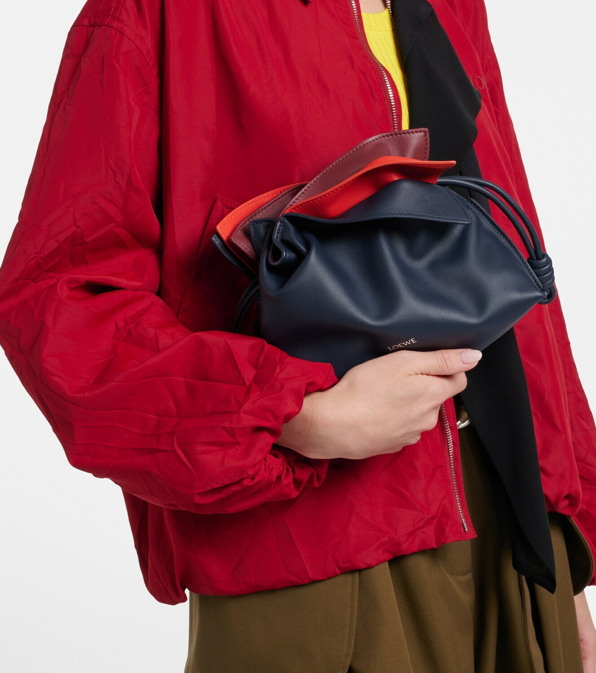 Loewe Layered Flamenco Mini leather clutch