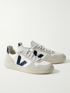Veja - V-10 Rubber-Trimmed Suede, Alveomesh and Leather Sneakers - White