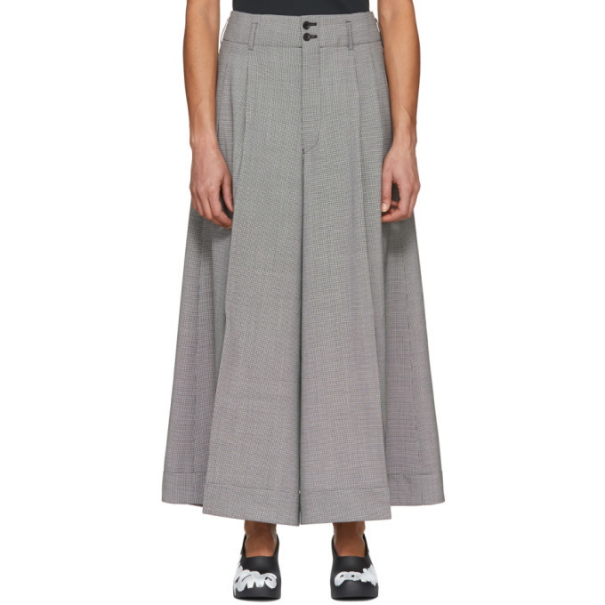 Photo: Comme des Garcons Black and Off-White Wool Houndstooth Trousers