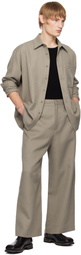 Youth Beige Triple Stitch Wide Trousers