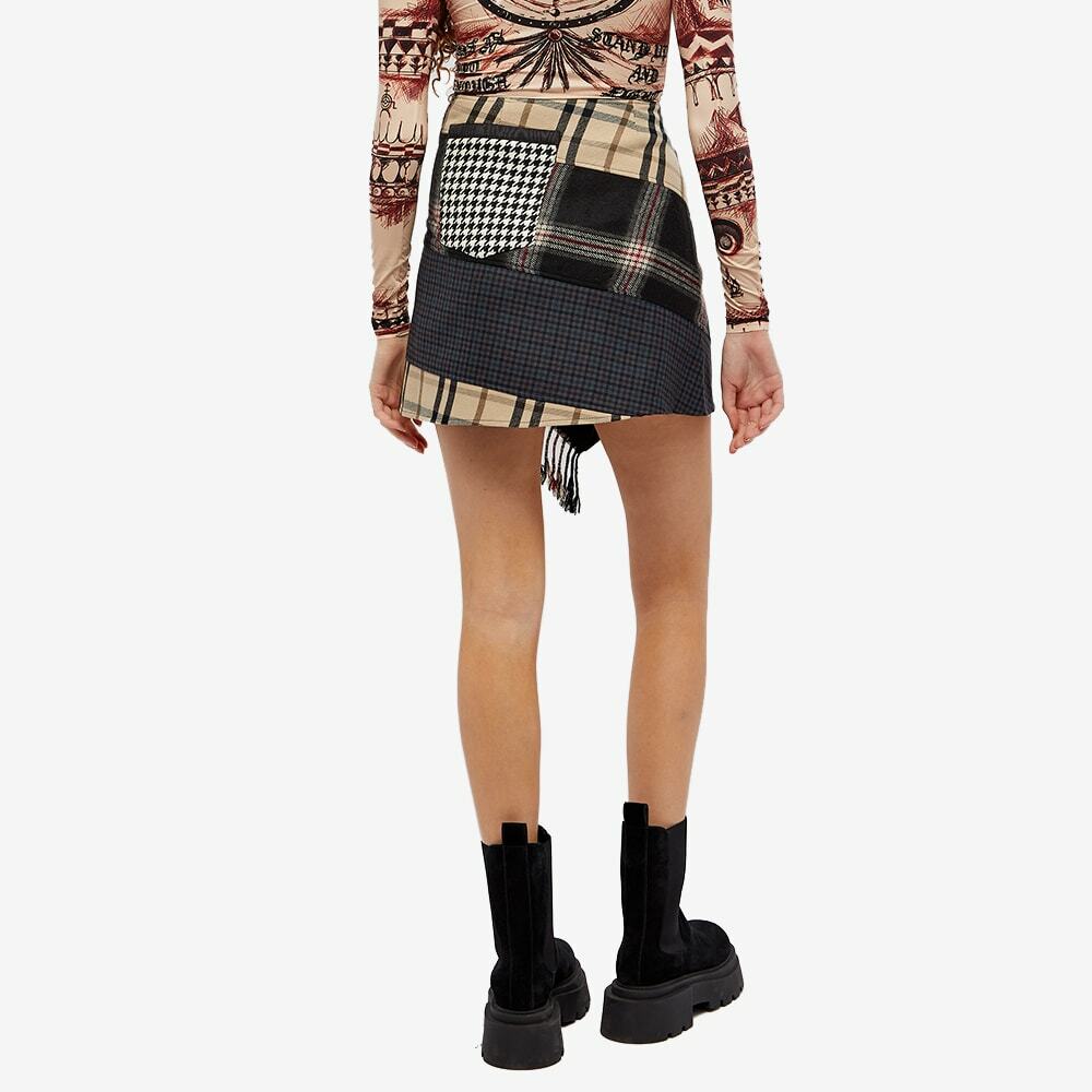 Marine Serre Women's Clashing Tartans Wrap Mini Skirt in